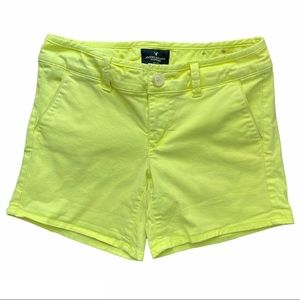 American Eagle Neon Green shorts Sz 0
